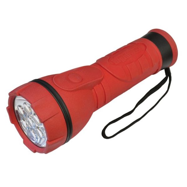 Zaklamp Lighthouse rubber rood 7 LED 2D-0